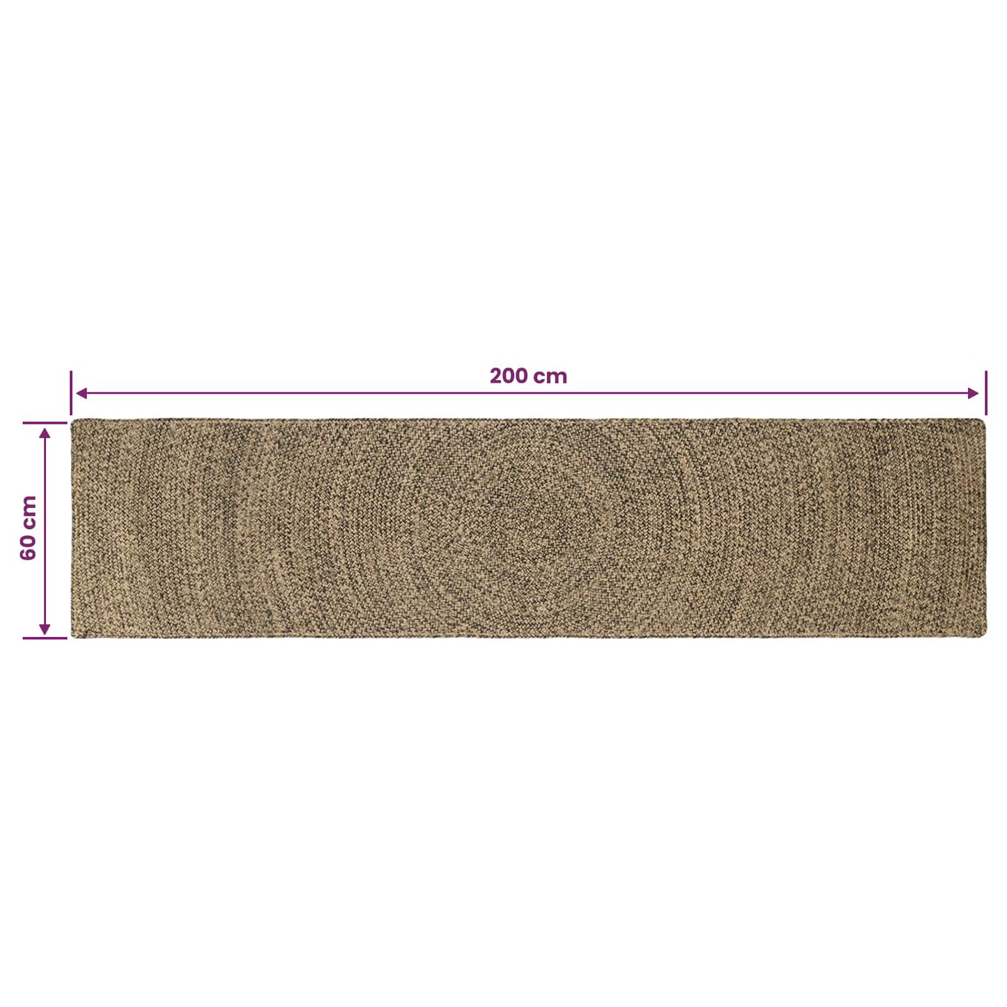 vidaXL Area Rugs Natural and Black 60 x 200 cm Jute