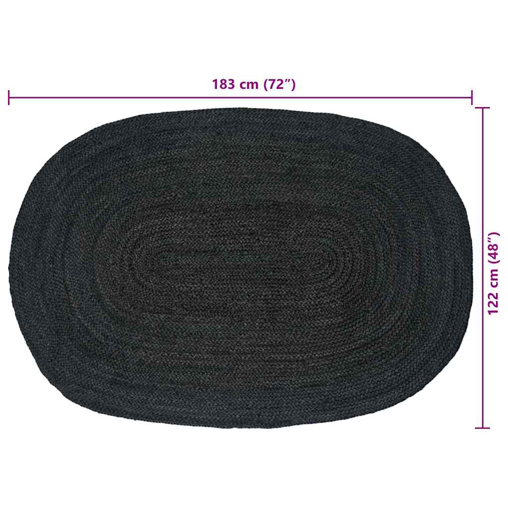 vidaXL Area Rugs Dark Grey 122 x 183 cm Jute
