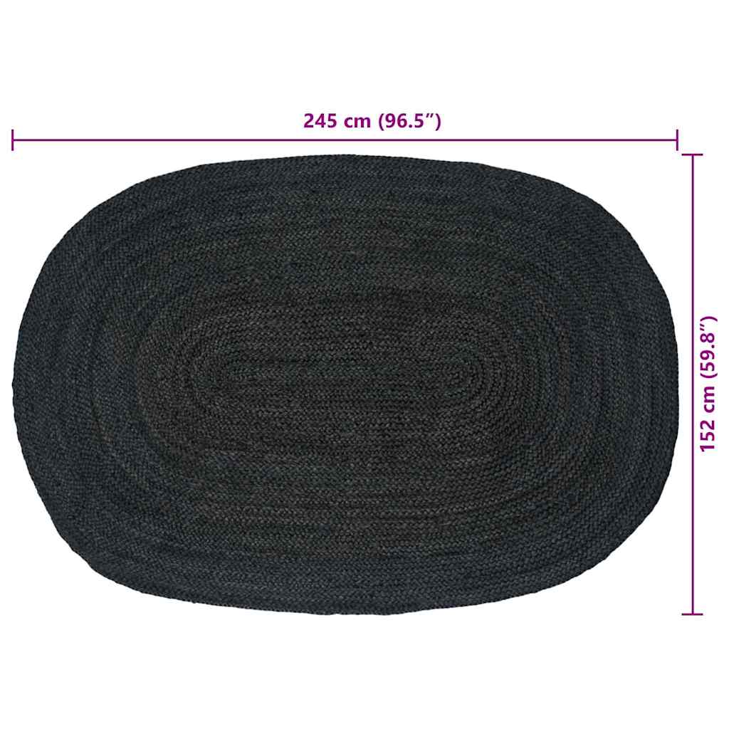 vidaXL Area Rugs Dark Grey 152 x 245 cm Jute