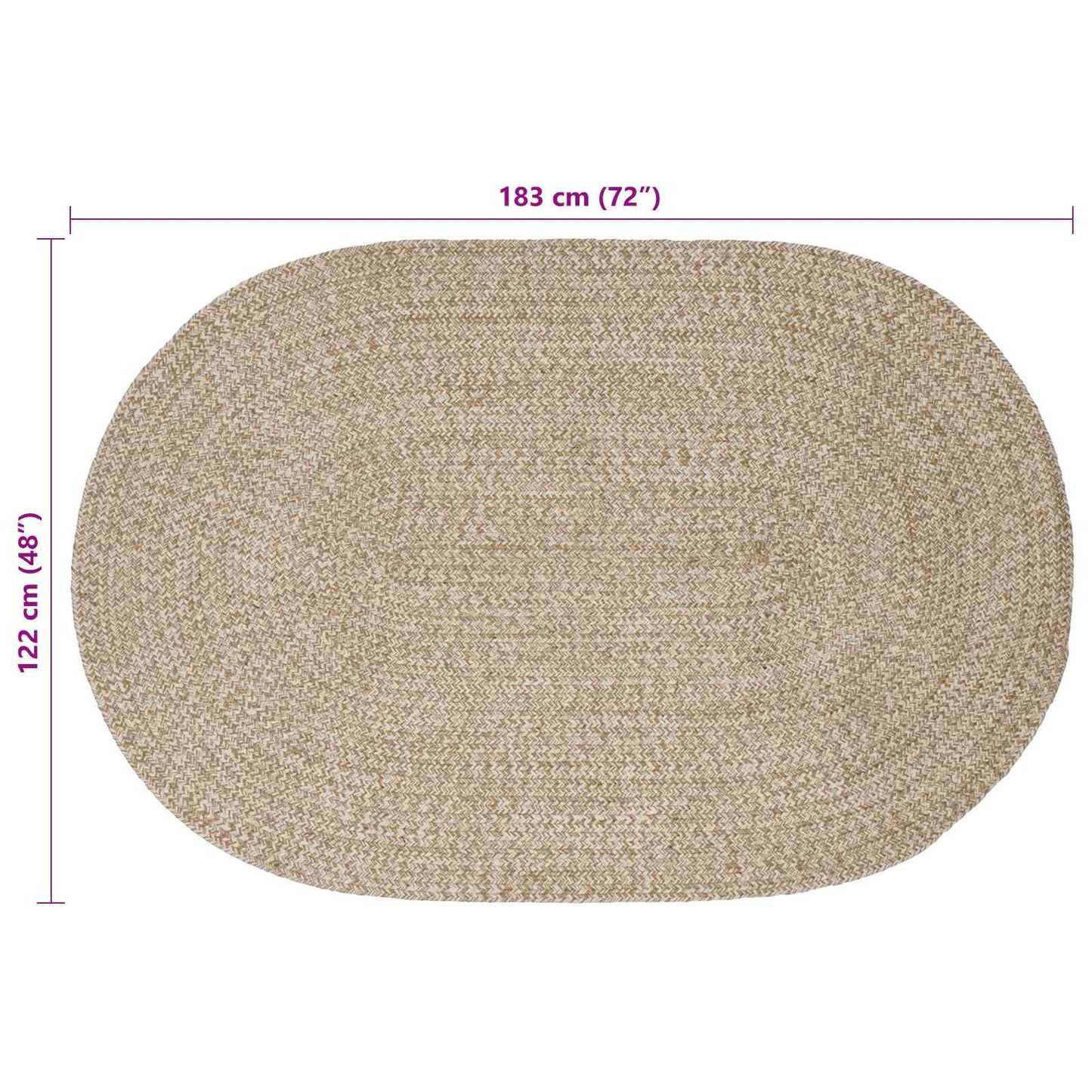 vidaXL Area Rugs White 122 x 183 cm Jute