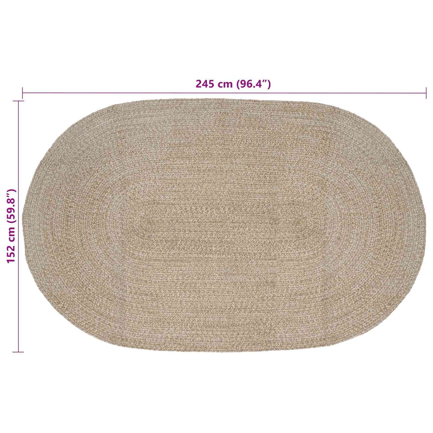 vidaXL Area Rugs White 152 x 245 cm Jute