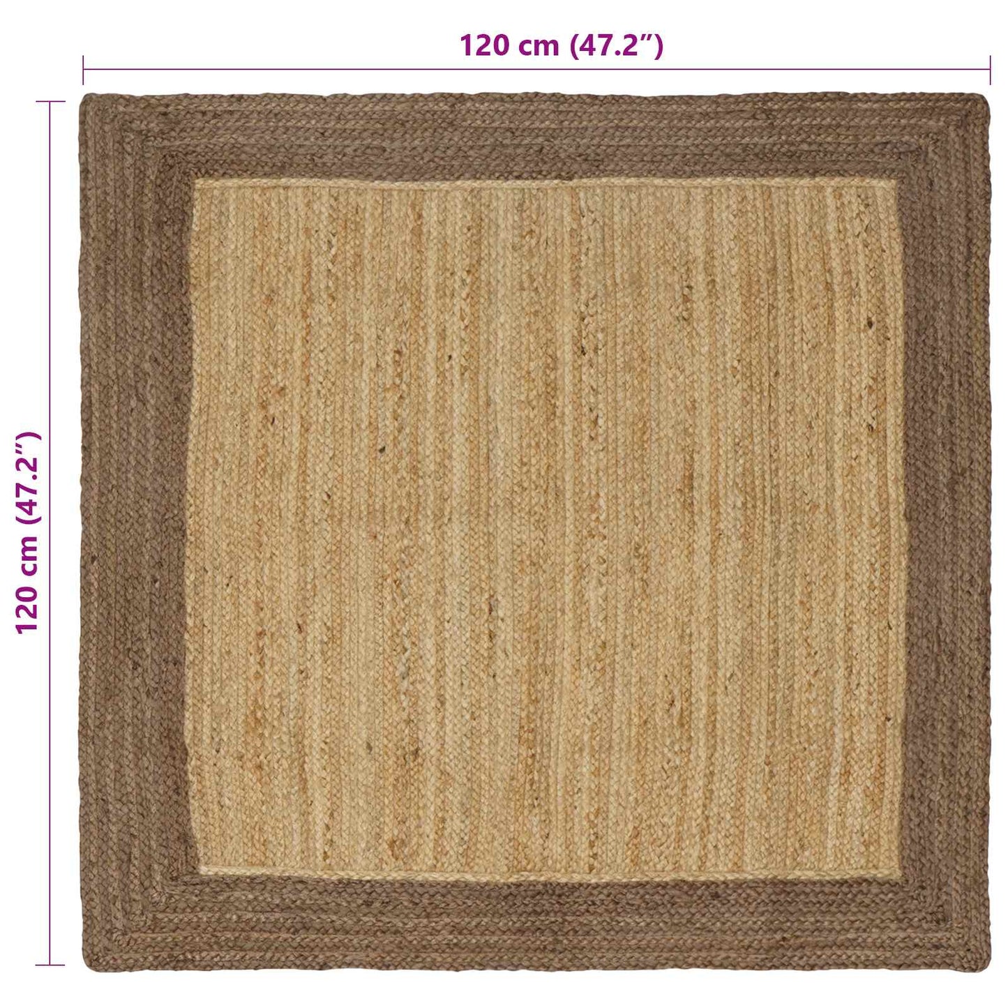 vidaXL Area Rugs Grey 120 x 120 cm Jute