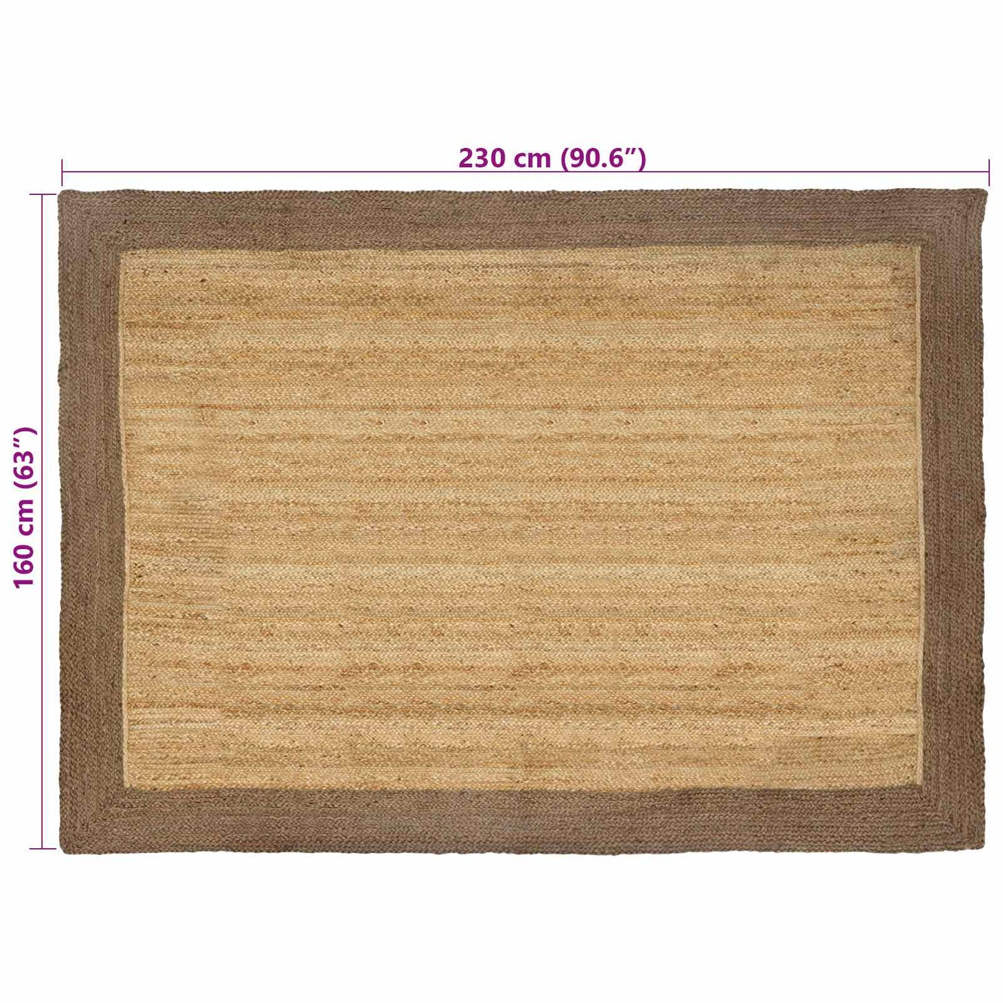 vidaXL Area Rugs Grey 160 x 230 cm Jute