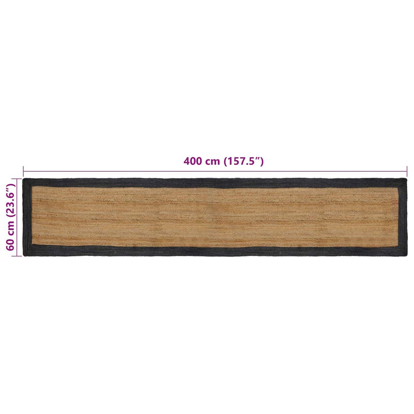 vidaXL Area Rugs Dark Grey 60 x 400 cm Jute