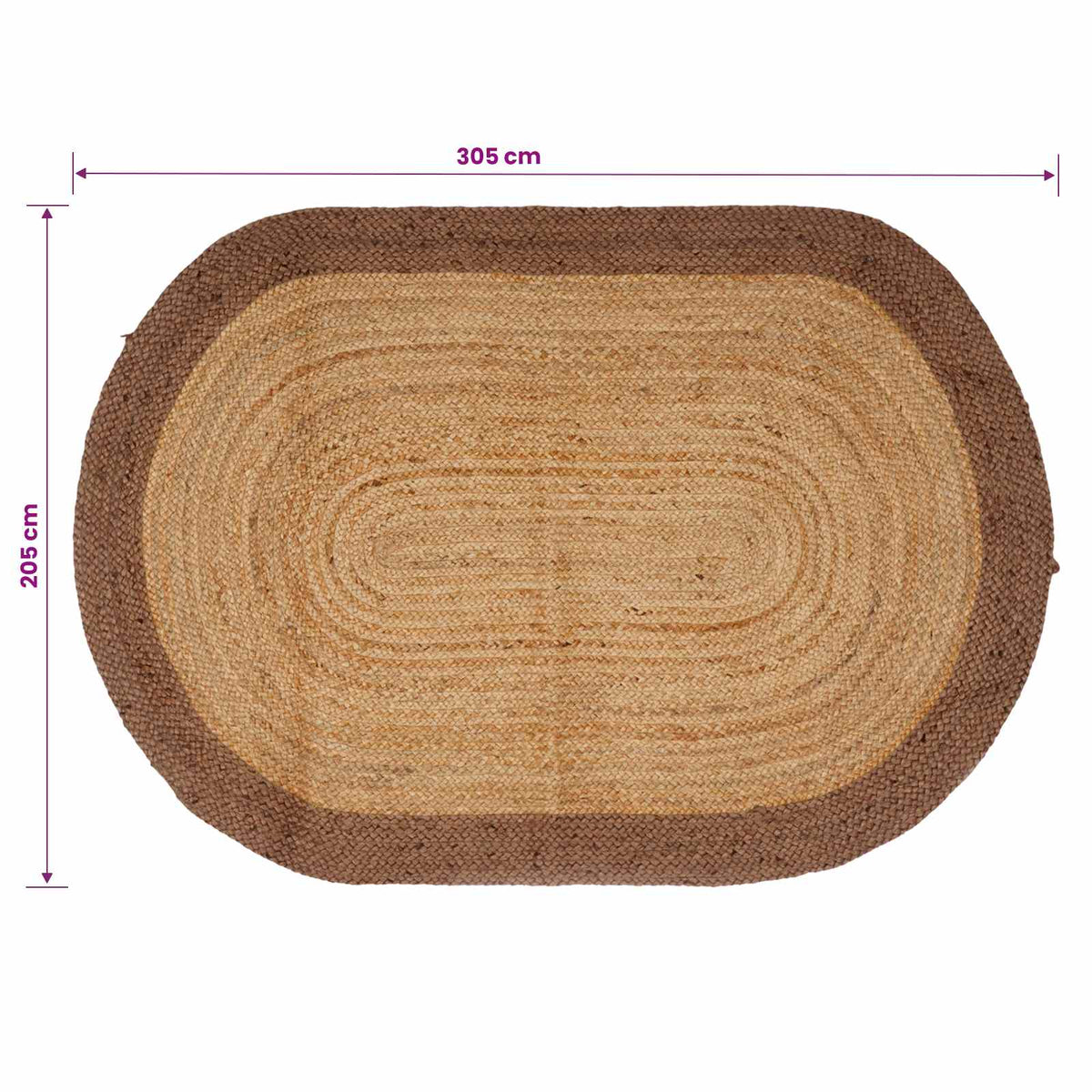 vidaXL Area Rug Grey 205 x 305 cm Jute