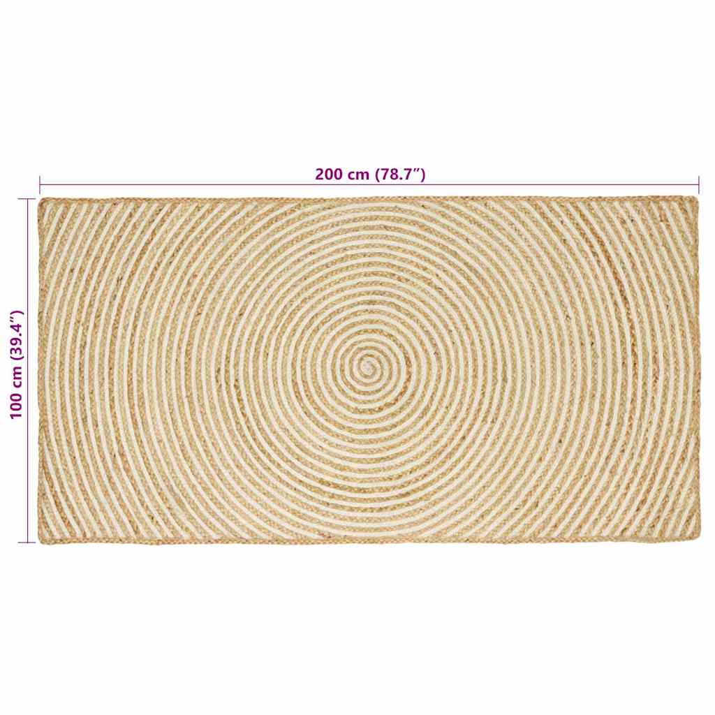 vidaXL Area Rugs White 100 x 200 cm Jute