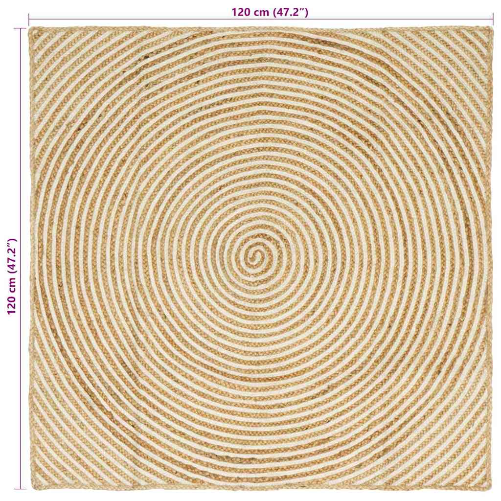 vidaXL Area Rugs White 120 x 120 cm Jute