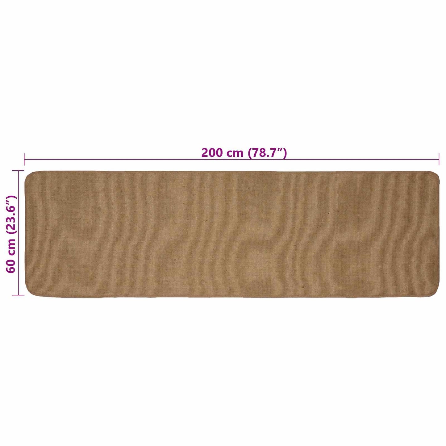 vidaXL Area Rugs Light Brown 60 x 200 cm Jute