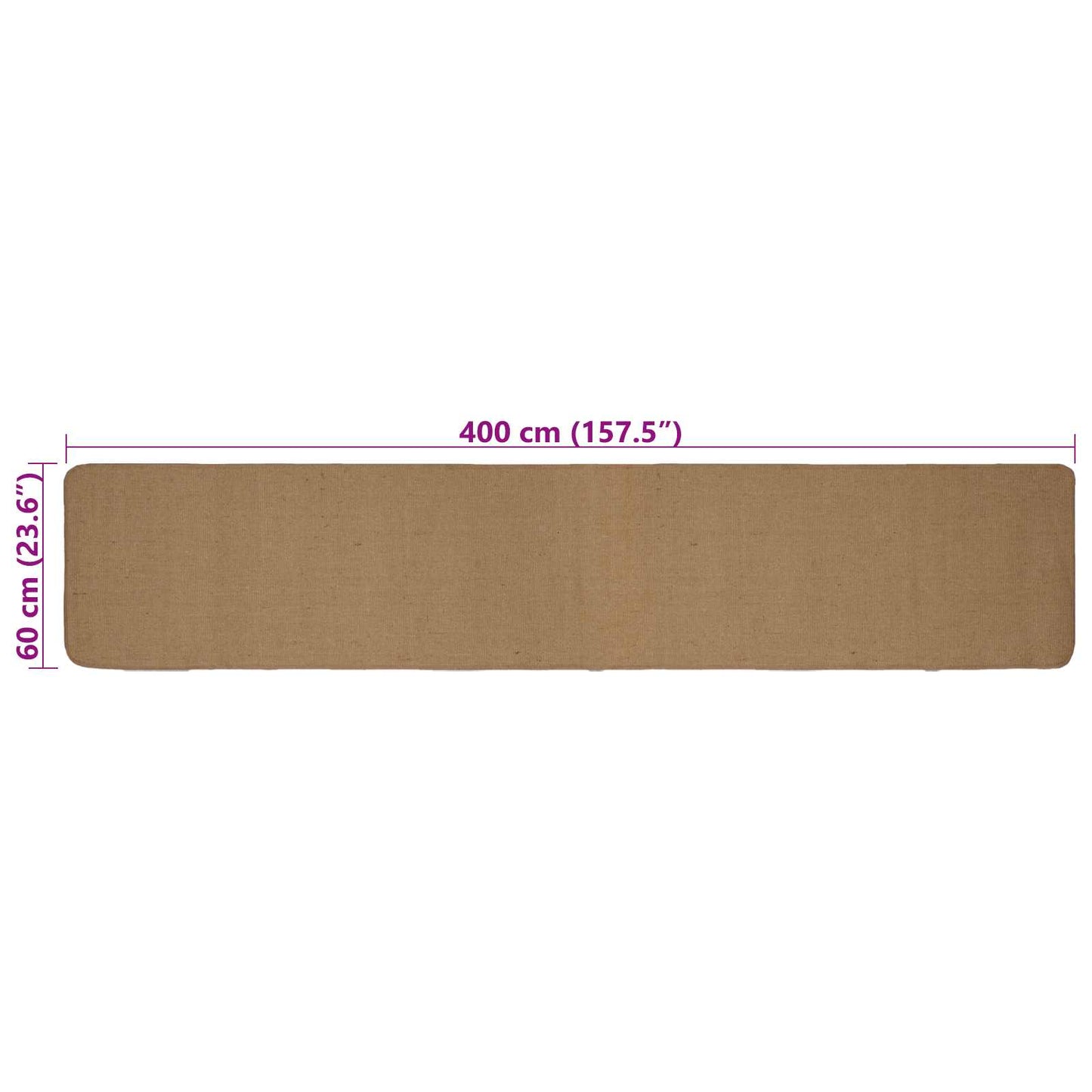vidaXL Area Rugs Light Brown 60 x 400 cm Jute