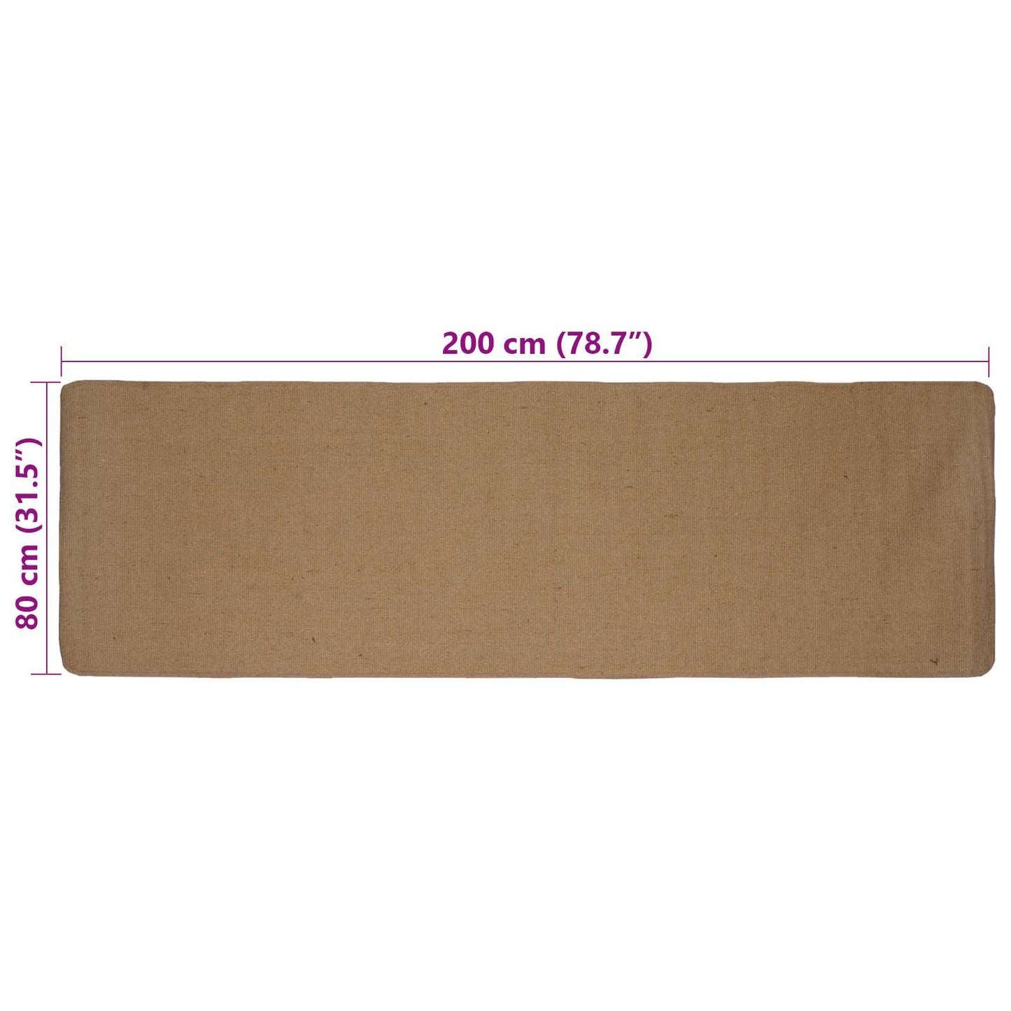 vidaXL Area Rugs Light Brown 80 x 200 cm Jute