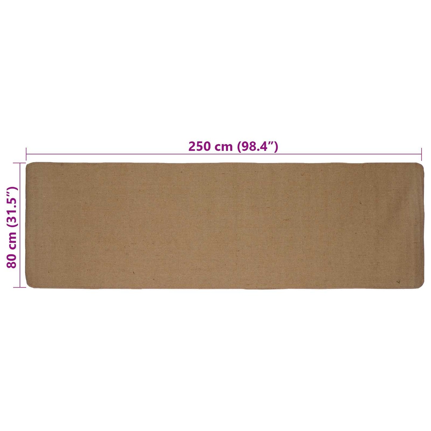 vidaXL Area Rugs Light Brown 80 x 250 cm Jute