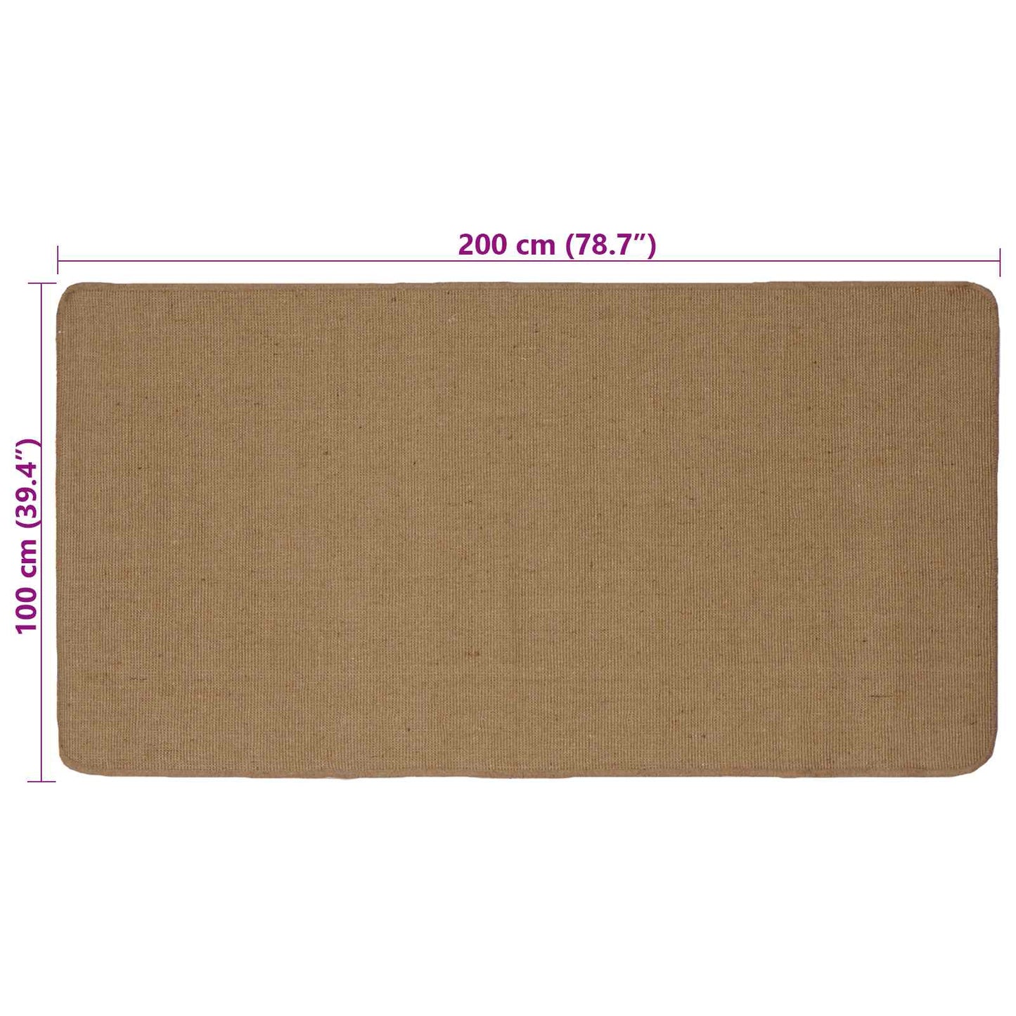 vidaXL Area Rugs Light Brown 100 x 200 cm Jute