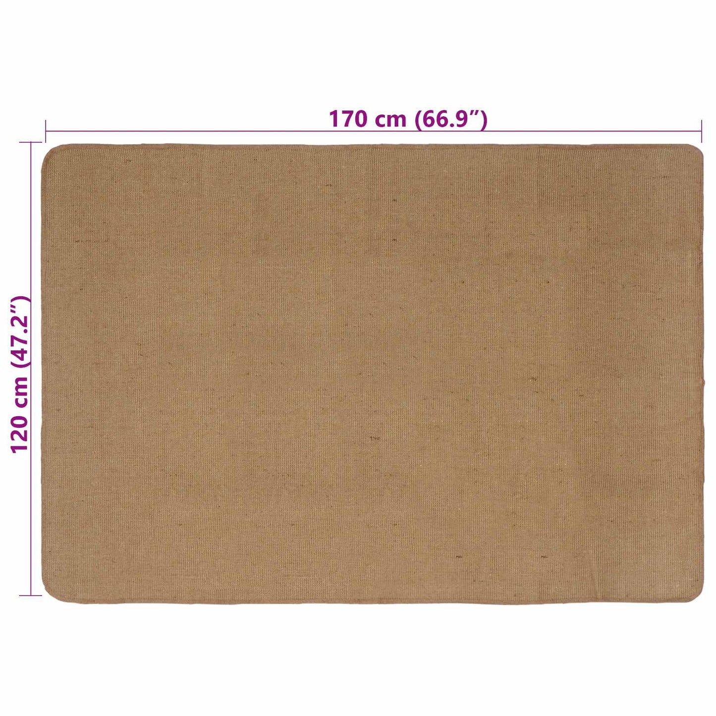 vidaXL Area Rugs Light Brown 120 x 170 cm Jute