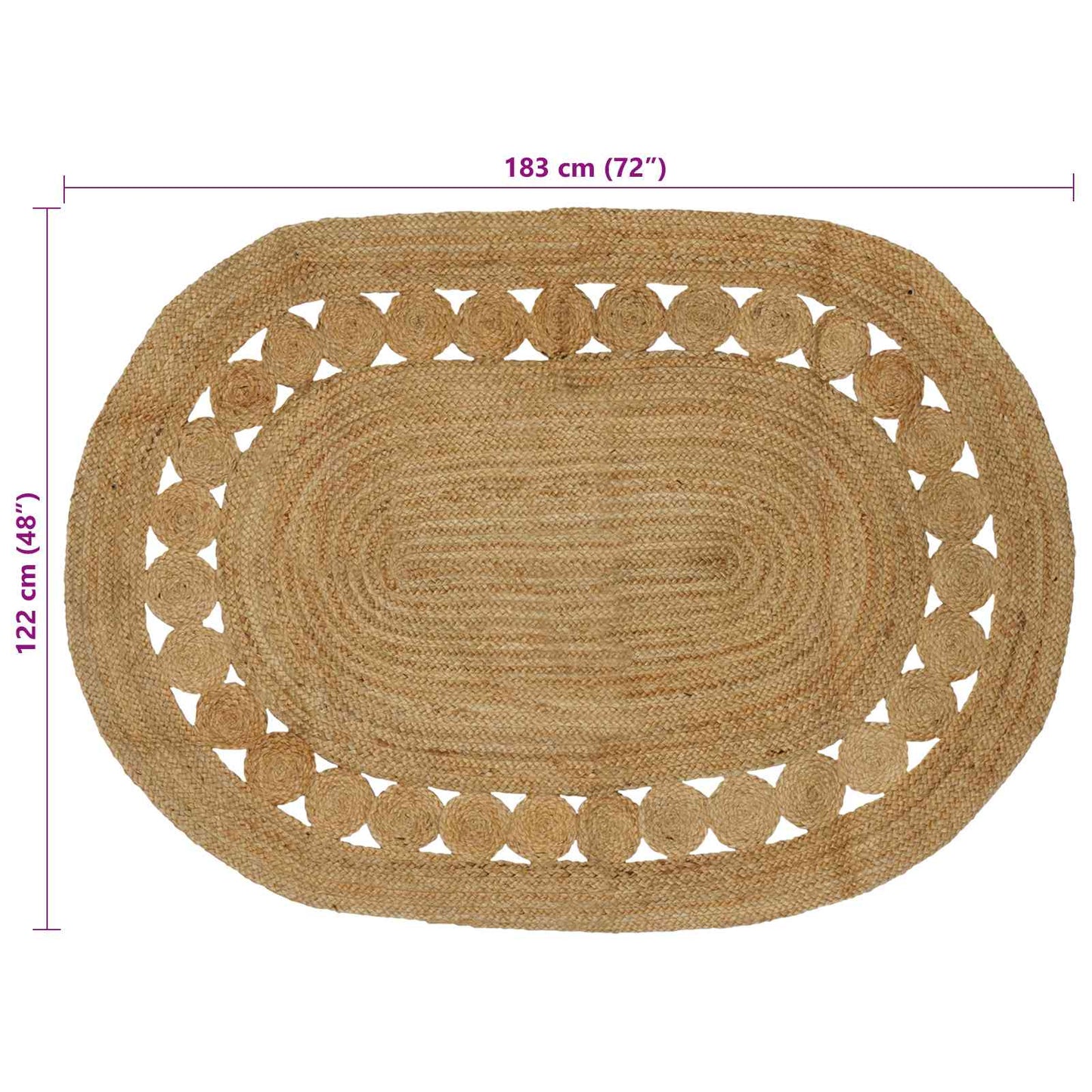 vidaXL Rug Brown 122 x 183 cm Jute
