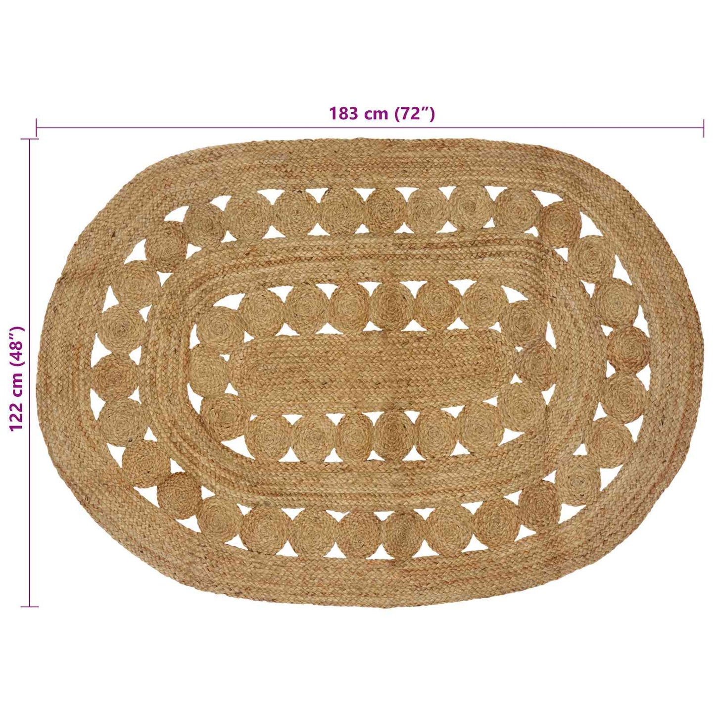vidaXL Rug Brown 122 x 183 cm Jute