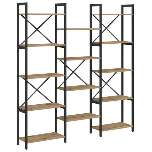 vidaXL Bookshelf 156 x 25 x 167 cm Engineered Wood Artisan Oak
