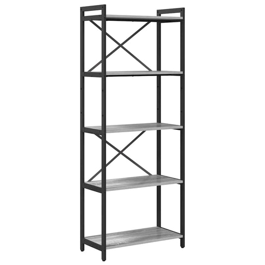 vidaXL Bookshelf 60 x 30 x 155 cm Engineered Wood Grey sonoma