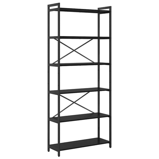 vidaXL Bookshelf 80 x 30 x 189.5 cm Engineered Wood Black Oak