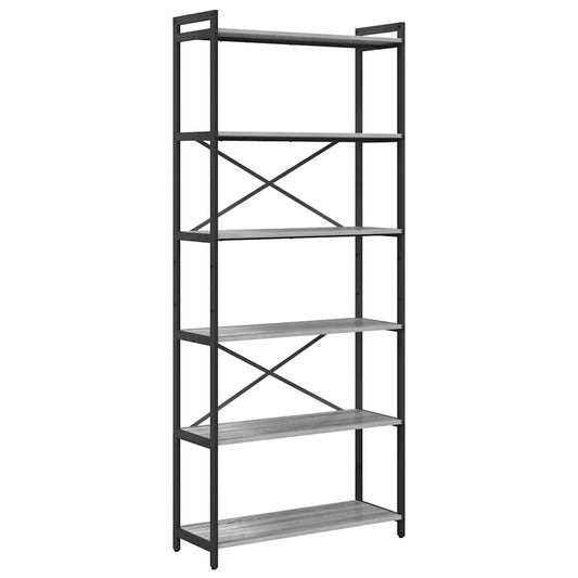 vidaXL Bookshelf 80 x 30 x 189.5 cm Engineered Wood Grey sonoma