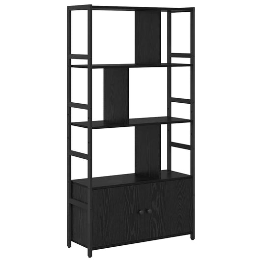 vidaXL Bookshelf 80 x 30 x 155.5 cm Engineered Wood Black Oak