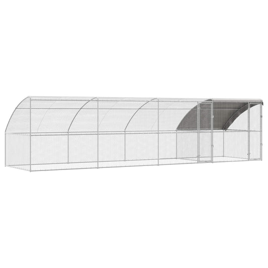 vidaXL Chicken Cage 4 pcs Silver 800 x 200 x 200 cm Steel and PE