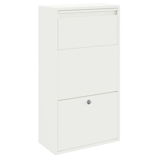 vidaXL Parcel Drop Box with Storage White 44 x 22 x 82 cm Steel
