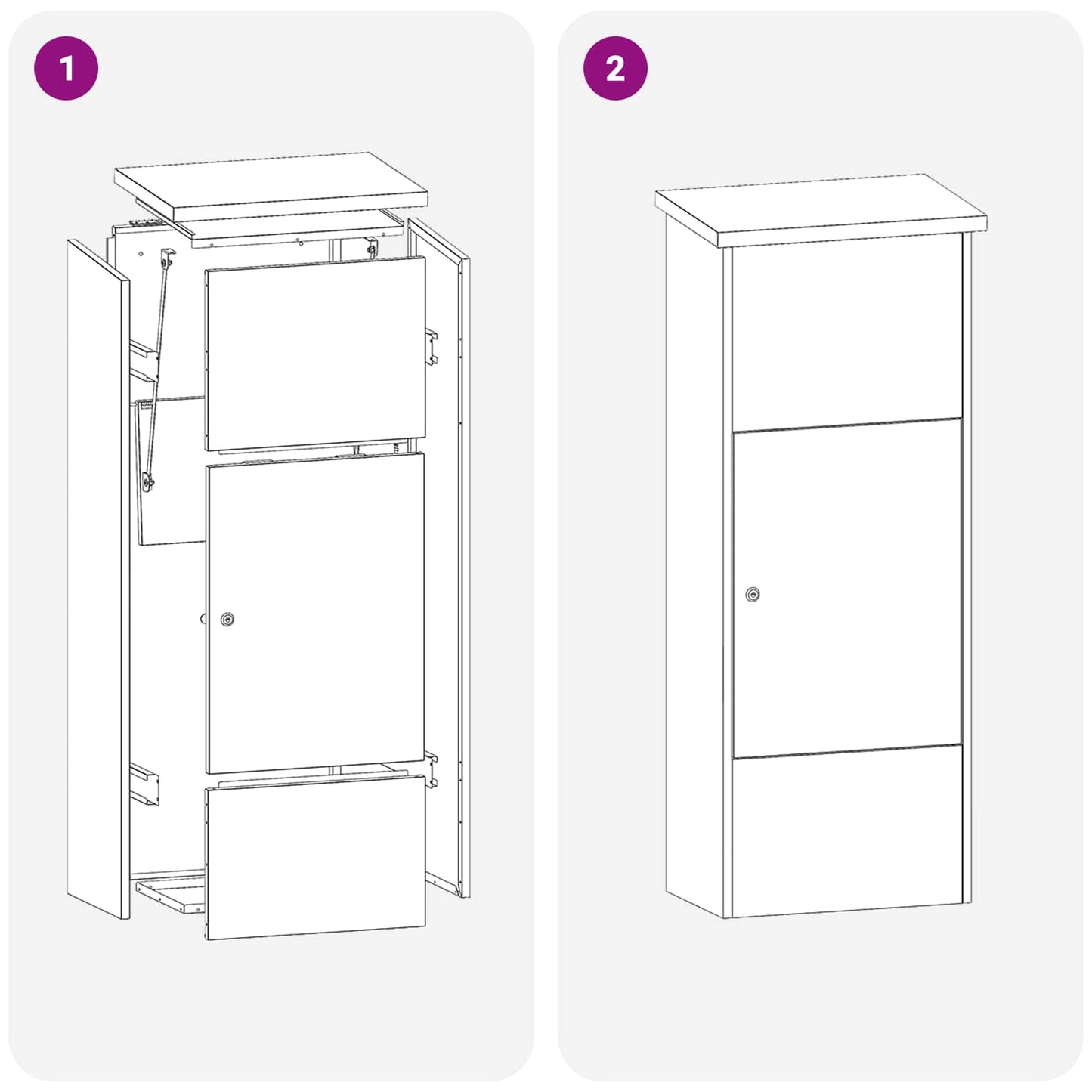 vidaXL Parcel Drop Box with Door Anthracite 44.5 x 29 x 110.5 cm Steel