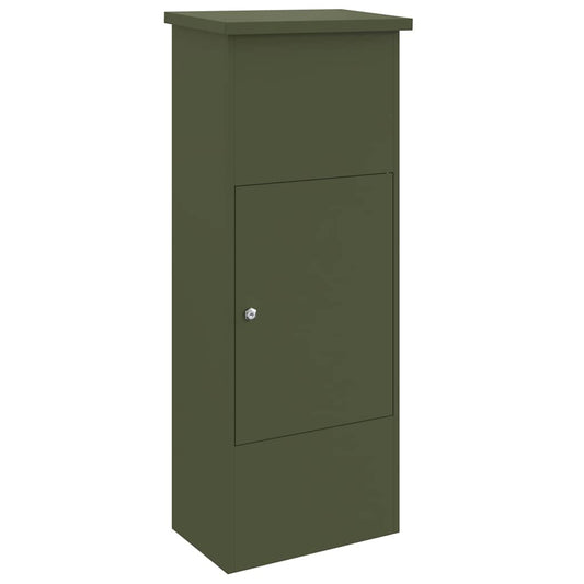 vidaXL Parcel Drop Box Olive green 44.5 x 29 x 110.5 cm Steel
