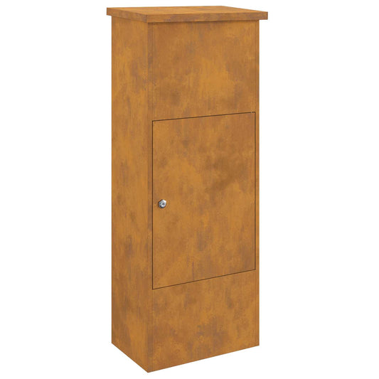 vidaXL Parcel Drop Box Rusty 44.5 x 29 x 110.5 cm Weathering Steel