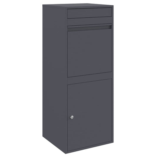 vidaXL Parcel Drop Box with Storage Anthracite 41 x 38 x 103 cm Steel