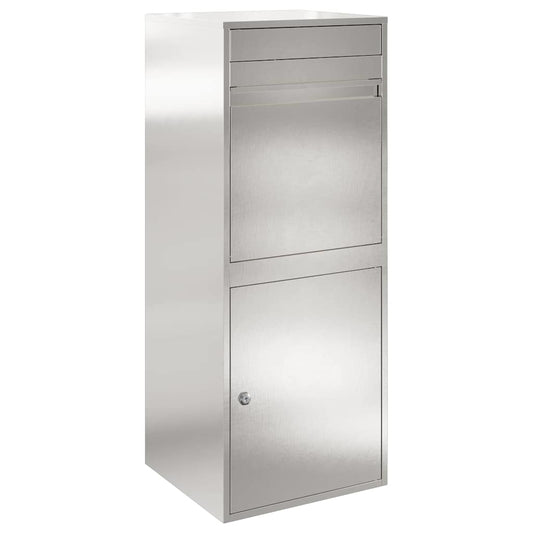 vidaXL Parcel Drop Box Silver 47.5 x 38 x 59 cm Stainless Steel