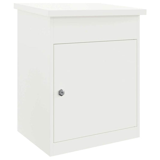 vidaXL Parcel Drop Box with Storage White 47.5 x 38 x 59 cm Steel