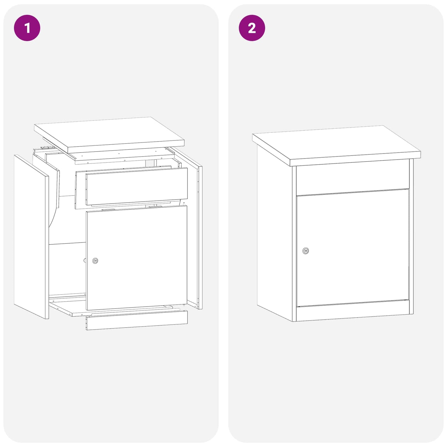 vidaXL Parcel Drop Box with Storage Anthracite 47.5 x 38 x 59 cm Steel