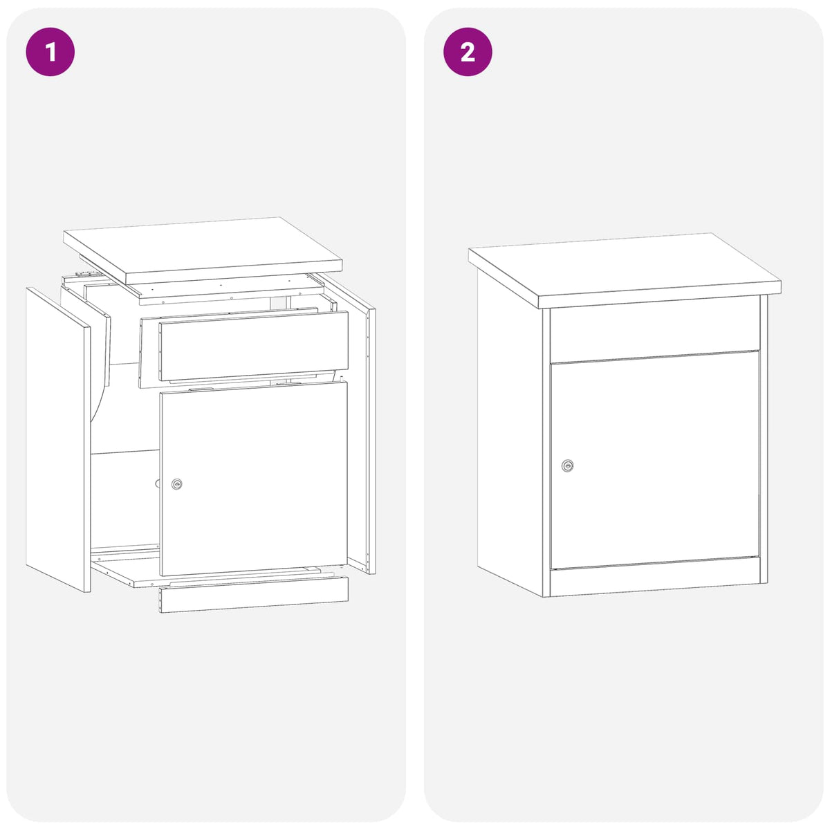 vidaXL Parcel Drop Box with Storage Anthracite 47.5 x 38 x 59 cm Steel