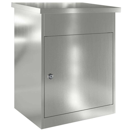 vidaXL Parcel Drop Box Black 47.5 x 38 x 59 cm Galvanised Steel
