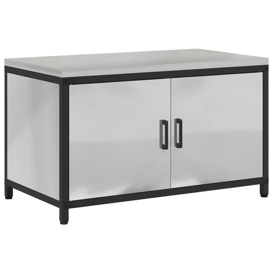vidaXL Kitchen Storage HATTEM Silver 90 x 50 x 53 cm Steel