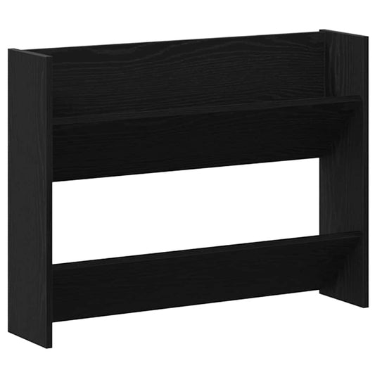 vidaXL Shoe Cabinet 82 x 18 x 60 cm Engineered Wood Black Oak