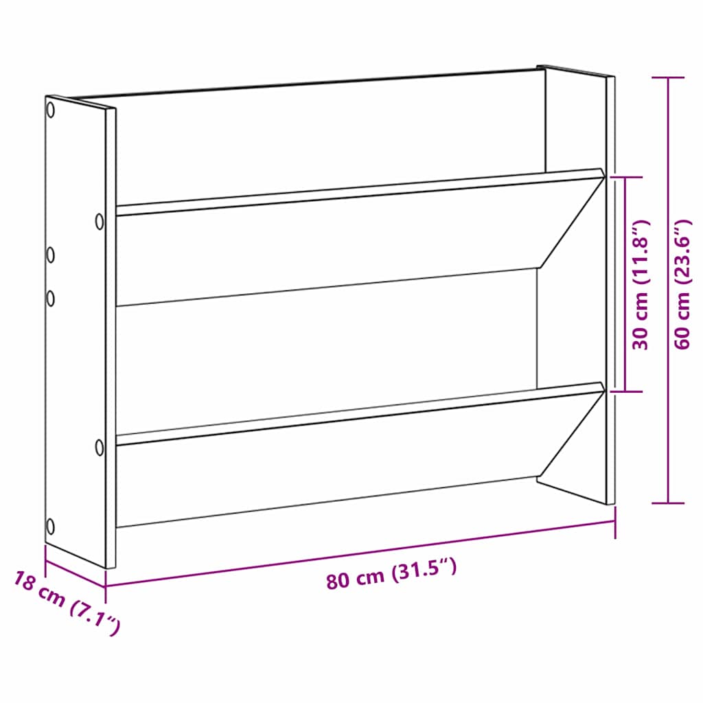vidaXL Shoe Cabinet 82 x 18 x 60 cm Engineered Wood Black Oak