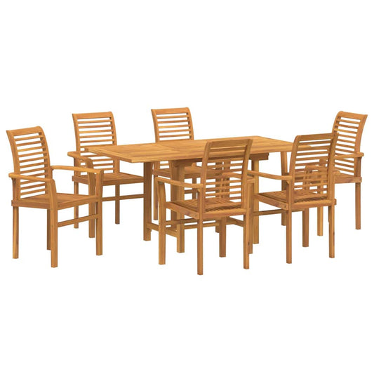 vidaXL Garden Dining Set 7 pcs Brown Solid Teak Wood