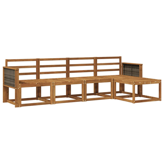 vidaXL Outdoor Sofa Set 5 pcs Natural Solid Acacia Wood