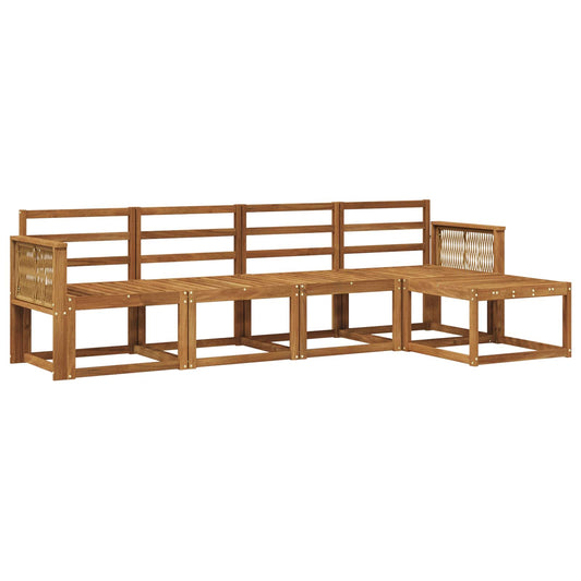 vidaXL Outdoor Sofa Set 5 pcs Natural Solid Acacia Wood