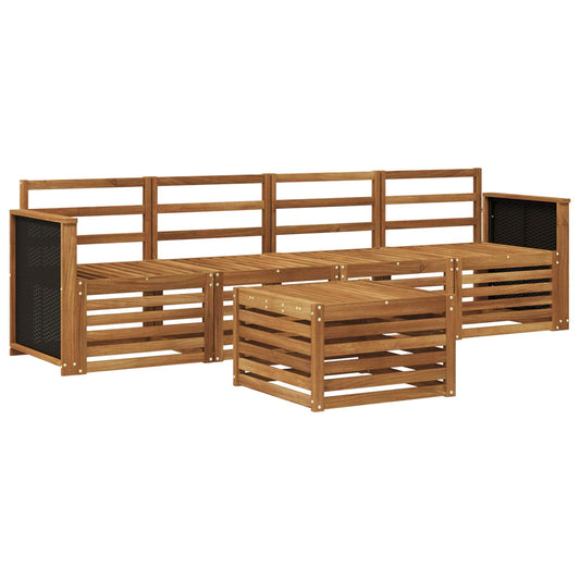 vidaXL Outdoor Sofa Set 5 pcs Natural Solid Acacia Wood
