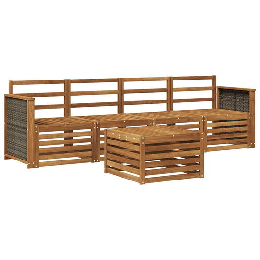 vidaXL Outdoor Sofa Set 5 pcs Natural Solid Acacia Wood