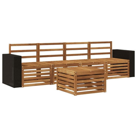 vidaXL Outdoor Sofa Set 5 pcs Natural Solid Acacia Wood