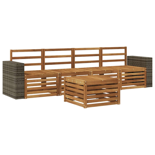vidaXL Outdoor Sofa Set 5 pcs Natural Solid Acacia Wood