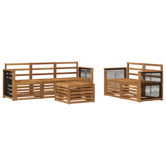 vidaXL Outdoor Sofa Set 6 pcs Natural Solid Acacia Wood