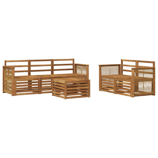 vidaXL Outdoor Sofa Set 6 pcs Natural Solid Acacia Wood