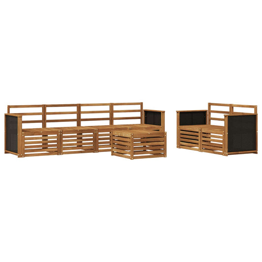 vidaXL Outdoor Sofa Set 7 pcs Natural Solid Acacia Wood