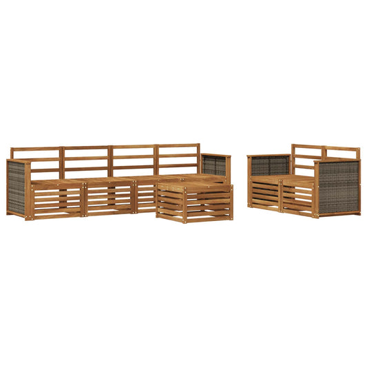 vidaXL Outdoor Sofa Set 7 pcs Natural Solid Acacia Wood