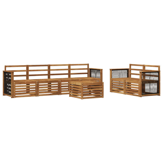 vidaXL Outdoor Sofa Set 7 pcs Natural Solid Acacia Wood